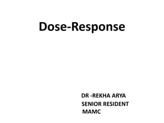 Dose-Response
DR -REKHA ARYA
SENIOR RESIDENT
MAMC
 