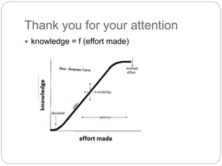 Thank you for your attention
 knowledge = f (effort made)
 