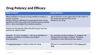 Dose response relationship and potency, efficacy .pptx