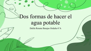 Dos formas de hacer el
agua potable
Dalila Renata Barajas Orduña 6°A
 