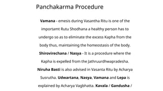 Vasant rutu charya ashtanga hridaya vasant | PPTX