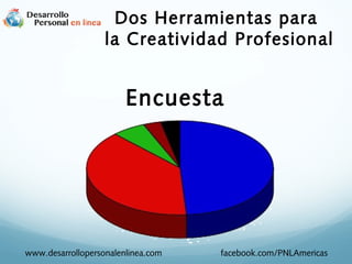 Dos Herramientas para
la Creatividad Profesional

Encuesta

www.desarrollopersonalenlinea.com

facebook.com/PNLAmericas

 