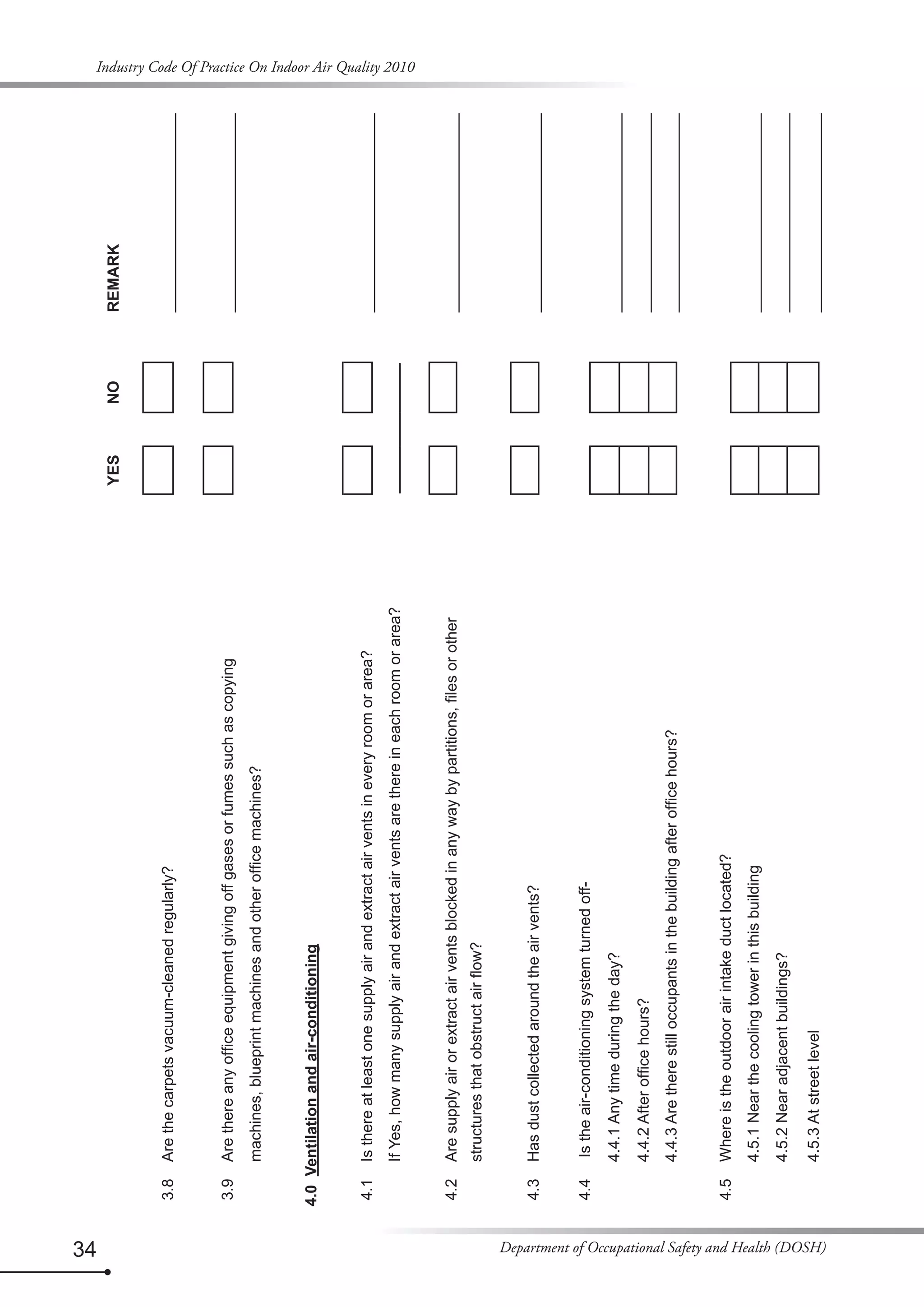 Industry Code of Practice ob Indoor Air Quality 2010 (DOSH MALAYSIA) | PDF