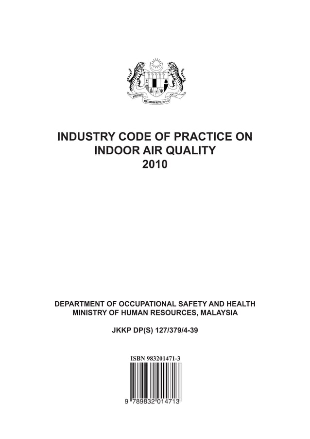 Industry Code of Practice ob Indoor Air Quality 2010 (DOSH MALAYSIA) | PDF