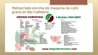 Metracrilato encima de maquina de café
grano en Bar-Cafeteria
 