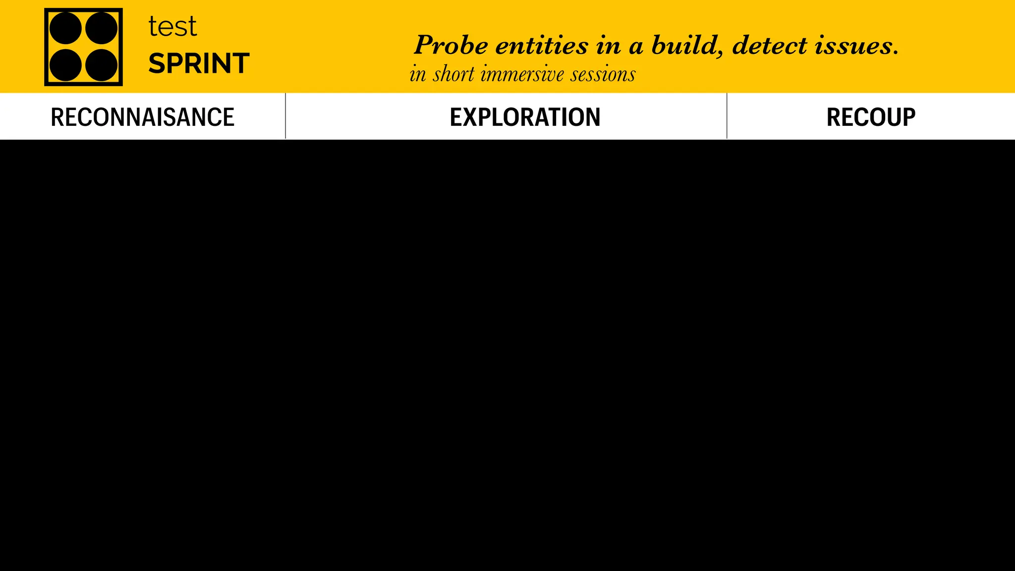 SPRINT
Probe entities in a build, detect issues.
in short immersive sessions
 