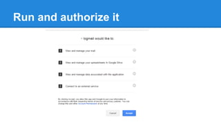 Run and authorize it 
 