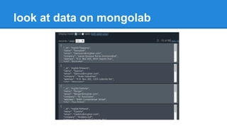 look at data on mongolab
 