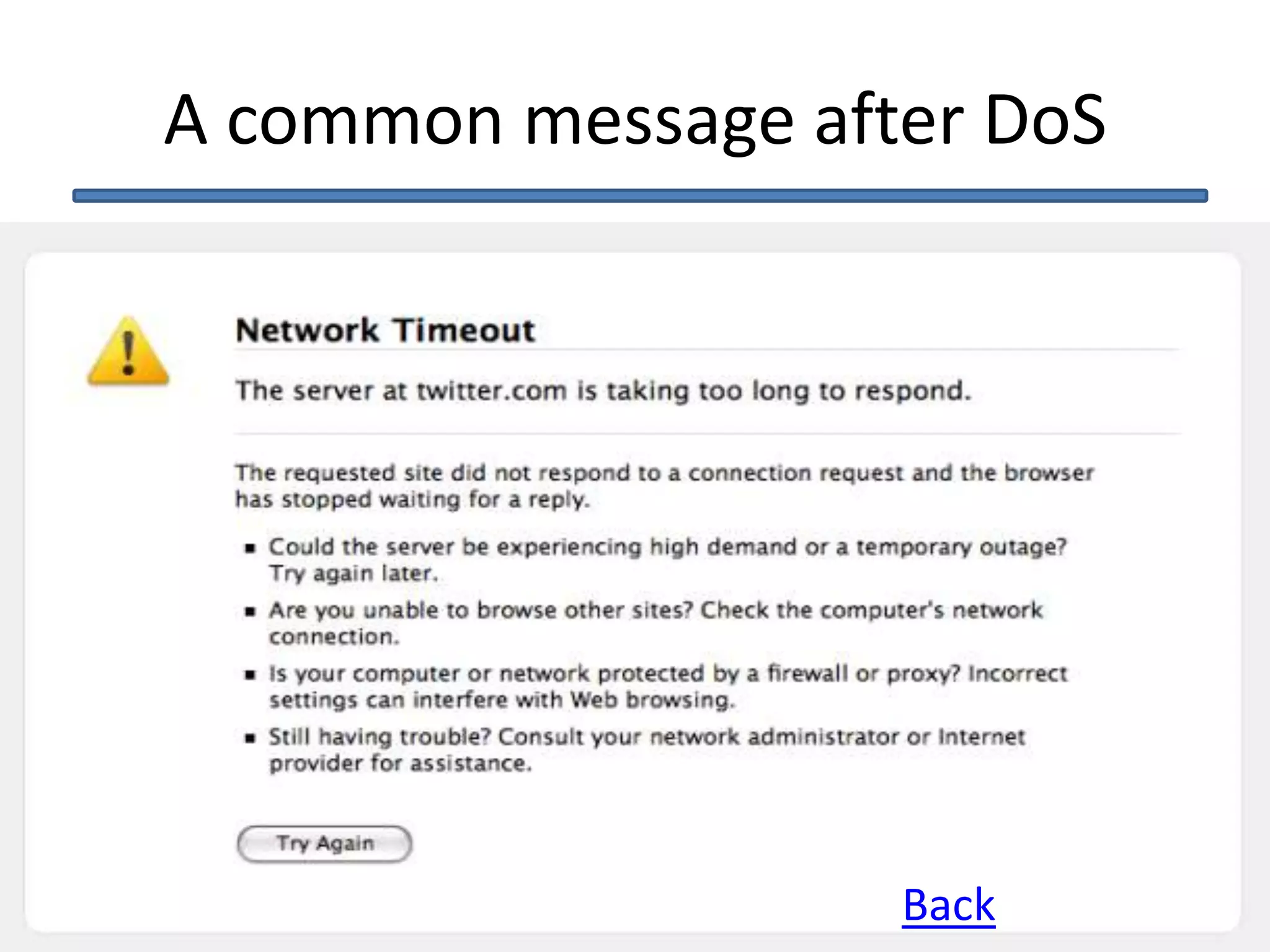 A common message after DoS
Back
 
