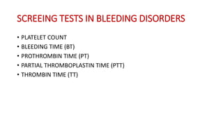 Comprehensive Overview of Bleeding Disorders and Hemostasis Mechanisms ...