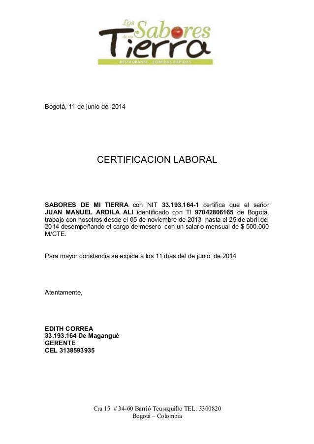 Dos referencias lavorales juan manuel ardila Dos referencias lavorales juan manuel ardila