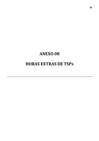 43
ANEXO 08
HORAS EXTRAS DE TSPs
 