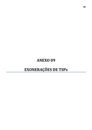 49
ANEXO 09
EXONERAÇÕES DE TSPs
 