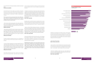 isso, o jovem não tem mais tempo para reflexão, não pode mais parar para         ocorre uma falta de sincronismo em relação aos seus filhos, já que esses
                                                                                                                                                                                                                                                        Gráfico 8
pensar...”                                                                       pais não acompanham todos os temas e novidades que surgem primeiro
                                                                                                                                                                                                                                                        Atividades realizadas na internet
(Professora escola pública)                                                      na internet.                                                                                                                                                           Base: total da amostra (%)




                                                                                                                                                                                                                                                                                                                                                93
Os pais desses jovens, mesmo aqueles que não sabem ou não gostam                 “Em todas as TVs da casa tem TV a cabo, mas eu passo o maior tempo no                                                              Trocar mensagens instantâneas                                                                                81

de ficar on-line, veem o acesso à internet de forma bastante positiva. O         computador. Como meu pai não gosta que fique no computador e com a TV                                                                       Enviar e receber e-mail                                                                                        91
                                                                                                                                                                                                                                                                                                                                      84
computador com internet é tido como necessidade, pois proporciona livre          ligada ao mesmo tempo para não gastar luz, então eu escolho sempre ficar
                                                                                                                                                                                                            Entrar em sites de vídeos como Youtube                                                                                         90
acesso à informação, ao conhecimento e, também, ao relacionamento e              no computador, porque no computador eu faço tudo, inclusive ver TV. Como                                                                                                                                                   68

à diversão.                                                                      meu pai não usa internet, ele nem sabe que dá para ver TV pela internet.                                                           Acessar sites de relacionamento                                                                                        89
                                                                                                                                                                                                                                                                                         41
                                                                                 Meu pai acha que quando eu estou no computador eu só estou estudando,
                                                                                                                                                                                                                              Acessar sites de busca                                                                                       89
35% dos pais dos jovens que participaram deste estudo também aces-               ou conversando.”
                                                                                                                                                                                                            Ouvir música de uma rádio pela internet                                                                              81
sam a internet por computador. Eles declaram que usam a web com                  (Fem, 13 anos, classe B, RJ)                                                                                                                                                                                                         73

frequência para o lazer, para resolver assuntos da casa ou do trabalho e                                                                                                                          Produzir vídeos / músicas / fotos e postar em sites                                                                        80
para ajudar os filhos nas tarefas da escola.
                                                                                                                                                                                                                   Pesquisar para escola / faculdade                                                                        78
                                                                                 De qualquer modo, o sentimento do jovem em relação à internet é o de que                                                                                                                                                              75
                                                                                 lá ele tem tudo e pode tudo. Surge uma sensação de poder, de livre acesso                                             	                Ler notícias, drops de notías                                                                  75
                                                                                                                                                                                                                                                                                                            68
“Para meu filho a internet é para jogar games, Orkut, MSN, trabalhos esco-       ao mundo e às pessoas, sejam anônimas ou famosas; uma forma de poder
                                                                                                                                                                                                                     Fazer downloads de programas                                                                     74
lares. Eu fico mais naquilo que eu preciso no momento, coisas para a casa        escolher aonde quer chegar, como e com quem – e de realizar esse objetivo.                                                                                                                                      57
e assuntos do meu interesse. O meu uso de internet é pra e-mail e pra fazer                                                                                                                                                                                                                                      70
                                                                                                                                                                                                                        Fazer downloads de músicas
                                                                                                                                                                                                                                                                                                                69
pesquisas, gosto de ficar informada.”
                                                                                                                                                                                                                                                                                                           66
(Mãe que é internauta)                                                           “Internet é uma das melhores invenções que já fizeram, é uma ferramenta                                                               Consultar mapas e endereços

                                                                                 que você tem pra navegar pelo mundo inteiro e ficar perto das pessoas que                                                                                                                                            61
                                                                                                                                                                                                                                        Jogar games
                                                                                                                                                                                                                                                                                        39
“Hoje você não tem que proibir a criança, mas educar para saber o que fazer,     você não vê há muito tempo, pesquisar viagens que quer fazer, conhecer lu-
e aí você fica tranquila. Eles fazem tudo na internet, conversas, escola, tra-   gares que nunca foi, fazer compras, não precisa mais ir ao banco. Pode ver
balho, pesquisa, tudo. Hoje se tirar a internet deles eles ficam perdidos. Eu    televisão pela internet, ver filmes, baixar música, muito completo. Com uma                                                                                                                     2010
                                                                                                                                                                                                                                                                                 2008
tive um problema com meu provedor, demorei mais de uma semana pra                simples palavra no Google, se encontra tudo. Até mapas para localização.”     Analisando-se as atividades mais realizadas na internet, chama atenção o
assinar outro, meu filho ficou perdido, deu ate dó, porque era período de        (Fem, 27 anos, classe A, BSB)                                                 uso de sites de comunicação on-line e de relacionamento. Em 2008, 81%
férias. Eles não sabem viver sem.”                                                                                                                             dos jovens usavam sites de mensagens instantâneas. Esse número, que já
(Mãe que não é internauta)                                                                                                                                     era alto, subiu ainda mais em 2010, chegando a 93%. Já o número de jovens
                                                                                 Conforme sobe a idade dos jovens desse grupo, percebe-se uma navegação        que utilizavam algum site de relacionamento cresceu mais que o dobro de
                                                                                 mais espaçada ao longo do dia: o tempo é mais dividido entre trabalho,        2008 para 2010: de 41% foi para 89%.
É comum ver jovens que incentivam seus pais a usar o computador e a              escola, diversão e socialização. Os mais jovens, por outro lado, ficam on-
internet. Mas muitos pais ainda resistem, apesar de reconhecer sua im-           line por períodos longos, fora do período escolar, com uso especialmente
portância.                                                                       voltado para diversão e socialização.                                         “Quem não tem Orkut não existe.”
                                                                                                                                                               (Masc, 18/21 anos, classe A, RJ)
                                                                                 Independentemente da idade, os sites em que todos eles passam mais
“Eu sei que a internet é importante, mas não tenho vontade de mexer, não         tempo buscando e navegando são os de socialização e diversão: buscam
chama minha atenção. Minha filha fez um e-mail pra mim, mas eu não sei           redes sociais, vídeos, música, filmes, shows, celebridades, esporte, moda,    O que se percebe é um forte sentimento de ter que participar da grande
nem como funciona e eu nem sei a senha. Aí ela manda e-mail por mim, e           viagens, mapas, curiosidades, fotos, horóscopo, games, programas de           onda das redes sociais. Muitos entram em alguma rede só para não ficar de
ela mesma responde, conversa com minhas irmãs. Eu fico presa na hora de          TV, emissoras de rádio, revistas, receitas, fofocas. Na comparação com        fora – mas estão lá. Fazer parte dessas comunidades é como ter um espaço
enviar, eu me perco nos comandos e acabo perdendo a paciência. Aí pego o         o último Dossiê, de 2008, os jovens estão realizando mais atividades na       infinito – como a internet – para se comportar de forma mais pessoal.
telefone, ligo e resolvo tudo em dois minutos.”                                  internet.
(Mãe que não é internauta)
                                                                                                                                                               “Tenho Orkut e Facebook, uso todos os dias, mais o Orkut. Muito pra me
                                                                                                                                                               comunicar com amigos, fofoquinhas, ver fotos dos outros, do meu ex-namo-
Pais de filhos internautas que não usam a rede ficam sem conhecer o                                                                                            rado, que agora está namorando com outra.”
que esse meio traz para seus filhos – para o bem e para o mal. Também                                                                                          (Fem, 21 anos, classe B, POA)




 dossiê universo jovem MTV 5            6                                                                                42                                                                       43                                                                                         6    dossiê universo jovem MTV 5

 screen generation                                                                                                                                                                                                                                                                                                screen generation
 