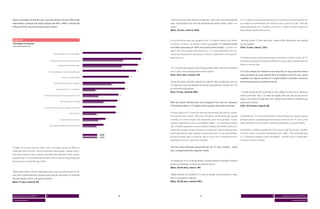 Outras atividades na internet que cresceram desde o Dossiê 2008 estão                                                                                          “Gosto de acessar sites relativos a esportes, sobre lutas, faço download de   A TV no quarto é para quando querem ficar sozinhos ou quando querem ver
relacionadas a pesquisa de preços (passou de 40% a 58%), compras (de                                                                                           tudo. Uso bastante esse sites de download para baixar filmes, séries e re-    um programa determinado que não bate com o gosto dos pais. 54% dos
14% para 33%) e uso de sites para assistir vídeos.                                                                                                             vistas.”                                                                      jovens gostam de ver TV sozinhos no quarto – nesse momento, apenas os
                                                                                                                                                               (Masc, 25 anos, classe A, POA)                                                bons amigos podem estar juntos.



Gráfico 10                                                                                                                                                     O uso da internet para ver programas de TV e baixar vídeos é um hábito        “Na sala, assisto TV com meus pais, novela e filme. No quarto, vejo sozinha
Atividades na internet                                                                                                                                         crescente no Brasil, ao mesmo tempo que assistir TV continua sendo            ou com amigas.”
Base: total da amostra (%)
                                                                                                                                                               um hábito declarado por 100% dos jovens entrevistados. O jovem bra-           (Fem, 13 anos, classe C, SAL)
                                                                                                                                                               sileiro tem uma ligação emocional com a TV, que representa um mo-
                                                                                                                                                          59
                                                  Para atividades diversas de trabalho                                                                         mento de relaxamento, descanso e conforto, remetendo a uma passivi-
                                                                                                                                                          58
                                                                                                                                                               dade positiva.                                                                A comida sempre está presente nesses momentos, criando rituais: ver TV
                                             Pesquisar e comparar preços de produtos                                             40                                                                                                          enquanto se prepara a refeição da família ou comer algo sozinho vendo um
                                                       Frequentar salas de bate-papo                                                                 55                                                                                      filme no sofá da sala.
                                                                                                                                39
                                                                                                                                                               “A TV é ótima para quando você não quer fazer nada, nenhum movimento
                                                                                                                                                53
                                            Procurar emprego / consultar classificados                                                                         com o corpo, você simplesmente senta e assiste.”                              A TV traz sempre um momento mais sensorial, em que é possível relaxar
                                                                                                                                                               (Fem, 18/21 anos, classe B, SP)                                               todas as partes do corpo, apenas olhar as imagens e ouvir os sons, ativar
                                                                                                                                           46
                                                             Acessar conteúdo adulto
                                                                                                                                                                                                                                             o paladar com alguma comida. A TV explora todos os sentidos e esvazia a
                                                                                                                                      42
                                                                                                                                                               “Gosto de assistir deitada, embaixo do cobertor. Não consigo ficar sem ver    mente dos assuntos e problemas do dia.
                                                  Fazer download de filmes / seriados
                                                                                                                29                                             TV. Vejo o que está acontecendo no mundo, vejo desenhos, novelas. Ver TV é
                                                     Ver programas de TV na internet                                                  42                       um momento para relaxar.”
                                                                                         13
                                                                                                                                                               (Fem, 12 anos, classe B, POA)                                                 “TV todo mundo assiste, querendo ou não. Chego em casa morta, doida pra
                                                                                                                           36
                                     Assistir programação de emissoras de TV on-line           16                                                                                                                                            tomar um banho, ligo a TV, deixo ela ligada, nem que seja só pra escutar.
                                                                                                                                                                                                                                             Ligar a TV e sentar no sofá, para mim, significa que acabou o trabalho e que
                                                                                                                          35
                                                           Manter um blog / Fotoblog
                                                                                                    21                                                         68% dos jovens afirmam que não conseguem ficar sem ver, enquanto              agora posso relaxar.”
                                                                                                                     33                                        57% declaram deixar a TV ligada mesmo quando não estão assistindo.            (Fem, 22/25 anos, classe B, RJ)
                                      Participar de concursos e promoções na internet


                                                                       Fazer compras                                 33                                        O jovem pensa na TV como um meio de comunicação que lhe faz compa-
                                                                                          14
                                                                                                                                                               nhia quando está sozinho, além de a considerar um elemento que agrega         O aparelho de TV convencional ainda é a tela principal para o jovem quando
                                                           Fazer transações bancárias                      23                                                  a família e os bons amigos. Ela representa, para essa geração, o que a        ele quer assistir a programação normal das emissoras de TV, mas outras
                                                                                               16
                                                                                                                                                               fogueira representou para as sociedades tribais – um momento-família,         telas começam a ser utilizadas: a tela do computador e a tela do celular.
                                            Fazer ligações telefônicas usando o Skype                 21
                                                                                          14                                                                   seja a família sanguínea ou a dos melhores amigos. No entanto, diferente-
                                                                                                                                                               mente dos tempos em que famílias se reuniam em volta da fogueira para         Geralmente, o melhor aparelho de TV da casa é o que fica na sala. Também
                                                                                                                                                               trocar experiências, hoje, quando os jovens assistem TV com suas famílias,    é comum usar a TV da sala ou do quarto como “rádio”: 78% costumam ligar
                                                                                               2010
                                                                                               2008                                                            há pouco espaço para a conversa, para a troca, pois o conteúdo da pro-        a TV enquanto realizam outras atividades – estudar, usar o computador,
                                                                                                                                                               gramação se torna o centro das atenções.                                      arrumar a casa ou cozinhar.


O hábito de acessar sites de vídeo, como o YouTube, passou de 68% em                                                                                           71% dos jovens declaram que gostam de ver TV com a família – nesse
2008 para 90% em 2010. Outras atividades relacionadas a vídeos cresce-                                                                                         caso, a programação deve agradar a todos.
ram muito nesses 2 anos: realizar downloads (de 29% para 42%), assistir
programas de TV na internet (de 13% para 42%) e assistir programação de
emissoras on-line (de 16% para 36%).                                                                                                                           “O símbolo da TV é a união da família. Quando estamos assistindo, estamos
                                                                                                                                                               sempre conversando. É a hora que estamos juntos.”
                                                                                                                                                               (Masc, 20/24 anos, classe C, SP)
“Baixo série e filme. Filme eu não baixo muito, pois eu prefiro assistir na TV,
mas série eu baixo bastante, porque eu gosto de ver tudo direto, na televisão                                                                                  “Nada substitui ver futebol na TV com os amigos na quarta-feira à noite.
eles não passam direito, eles pulam episódio.”                                                                                                                 Esse é um programa sagrado.”
(Masc, 17 anos, classe B, SP)                                                                                                                                  (Masc, 26/30 anos, classe B, REC).




 dossiê universo jovem MTV 5            6                                                                             46                                                                         47                                                                             6           dossiê universo jovem MTV 5

 screen generation                                                                                                                                                                                                                                                                                    screen generation
 