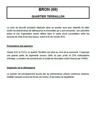 Créations de 9 nouvelles zones de sécurité prioritaires en Rhône-Alpes