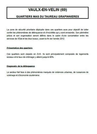 Créations de 9 nouvelles zones de sécurité prioritaires en Rhône-Alpes