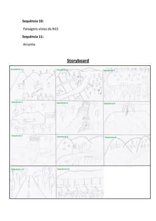 Sequência 10:
Paisagens vistas da N15
Sequência 11:
Arranha

Storyboard

 