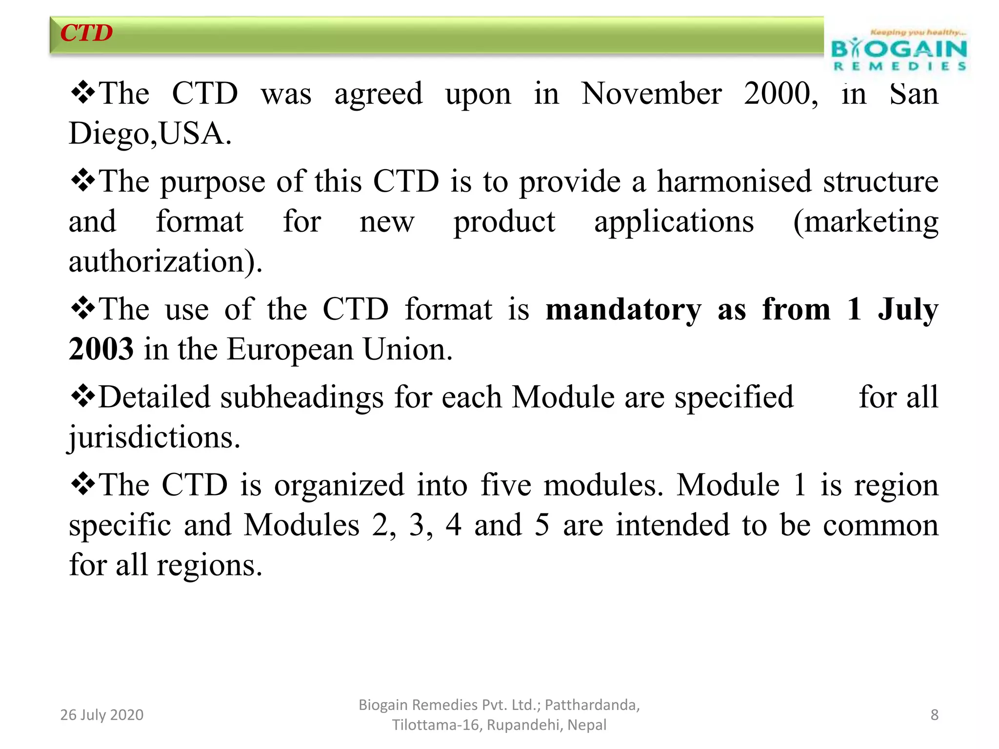 Dossier Preparation/ CTD (Common Technical Document) | PPTX ...