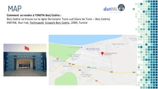 12
MAP
Comment se rendre à l’ENSTA Borj Cedria :
Borj Cedria se trouve sur la ligne ferroviaire Tunis sud (Gare de Tunis – Borj Cedria).
ENSTAB, Rue Irak, Technopole Ecopark Borj Cedria ,2084, Tunisie
 