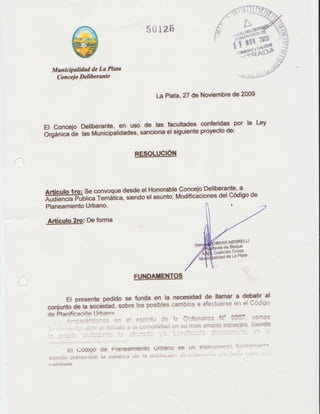 Dossier: pedidos de resolución, elevados al HCD de La Plata, ante reiteradas inundaciones en el partido. Concejalía Oscar ...