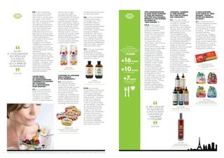 B.B. : « Pour la restauration
aussi, c’est la notion de plaisir
qui est centrale ! Et quoi de
mieux qu’une cuisine de qualité
pour passer un bon moment
en famille, en amoureux ou entre
amis, dans ce temple de la
convivialité que n’aurait jamais
dû cesser d’être le restaurant ?
Cette notion de plaisir passe
avant toute chose par une
réaffirmation du goût et par la
découverte de nouveaux goûts.
L’offre ethnique, avant de gagner
l’industrie agroalimentaire,
a pris naissance dans le secteur
de la restauration, avec
l’émergence d’une multitude
d’établissements proposant une
cuisine exotique. Il y a eu la
vague italienne, puis les vagues
chinoise et japonaise, mais aussi
vietnamienne.
Place maintenant à la vague
coréenne qui déferle sur à peu
près tous les continents. Désormais,
dans les grandes capitales
mondiales, toutes les cuisines de
la planète – ou presque – sont
représentées. Un phénomène
somme toute assez récent –
quelque dizaines d’années
tout au plus – et qui ne cesse
de prendre de l’ampleur. »
XAVIER TERLET,
LES INDUSTRIELS
DE L’AGROALIMENTAIRE
S’INSPIRENT-ILS SOUVENT
DES TENDANCES
DE LA RESTAURATION
POUR INNOVER ?
X.T. : « Ce que dit Bernard
Boutboul est tout à fait exact.
En fait, le consommateur
veut retrouver à la maison
la sensation qu’il a appréciée
au restaurant. Ces recettes,
connues au départ uniquement
dans leur pays d’origine,
sont autant de nouvelles
propositions de goûts à offrir
au consommateur. Les industriels
explorent donc le monde à la
recherche de plaisirs exotiques.
Et les consommateurs, avides de
découvertes, répondent présent !
Prenons l’exemple des yaourts.
Dans les rayons, le choix se veut
désormais beaucoup plus
éclectique qu’avant ; on trouve
aujourd’hui de nouvelles recettes
comme le lassi (Inde), le skyr,
(Islande), le kéfir (Europe centrale)
ou encore la Laban (Liban)…
une forme de plaisir exploratoire
au-delà du plaisir du goût ! »
L’EXOTISME NE CONCERNE
QUE LE PRODUIT
ET SES INGRÉDIENTS ?
X.T. : « Pas seulement !
La manière de consommer,
aussi, change ! Comme le
rappelle, par exemple, le succès
actuel du bowl, une tradition
venue d’Hawaï qui est en train
de conquérir le monde
occidental. Les industriels en ont
récupéré l’idée et proposent des
versions végétariennes avec des
légumes ou des fruits mais aussi
avec de la viande, des œufs et
du fromage. Une forme de mix
de plaisir de goût et de couleur,
de santé et de praticité. »
B.B. : « Et là où les fabricants
sont forts, très forts même,
c’est qu’après avoir “nourri”
de nouvelles tendances,
la restauration voit revenir
ces nouveaux produits exotiques
complètement réinventés.
C’est comme un cercle vertueux.
Je pense par exemple
au kombucha, cette boisson
fermentée d’origine coréenne,
qui vit une seconde vie grâce
à une multitude d’innovations
autour du goût et de ses saveurs,
et que beaucoup d’établissements,
même non coréens, proposent
désormais sur leurs cartes. »
X.T. : « Oui, on trouve de plus
en plus de références
de Kombucha, au restaurant
et sur les linéaires des magasins.
Nous aurons d’ailleurs plusieurs
exemples sur le salon ! »
P.G.G. : « En tant que
consommateurs, c’est vrai qu’on
assiste en ce moment, autour
de l’innovation alimentaire,
à une frénésie particulièrement
enthousiasmante… qui répond
à cette soif et à cette faim
de découverte alimentaire
– dont nous parlions au début
de notre entretien – et qui place
au cœur des attentes l’envie
de se faire plaisir et de bien
manger. Ce n’est donc pas
un hasard si les consommateurs
perçoivent de plus en plus
la nourriture comme un plaisir…
un sentiment qui a progressé
de 16 points en Espagne,
de 10 points en Allemagne
et de 7 points au Moyen-Orient
et en Chine, en six ans ! »
FARMY DAIRY
Yaourt Skyr à boire
CAPTAIN
Boisson au Kombucha
FARMER LAND
Préparation “Bowl” de fuits, smoothie,
lait de coco pour petit déjeuner
EN FAIT,
LE CONSOMMATEUR
VEUT RETROUVER
À LA MAISON
LA SENSATION
QU’IL A APPRÉCIÉE
AU RESTAURANT
Xavier Terlet
CÔTÉ CONSOMMATEURS,
CE GOÛT POUR L’EXOTISME
ET POUR DES PRODUITS
PEUT-ÊTRE PLUS NATURELS
RÉPOND-IL À DES ATTENTES
EN TERMES DE
“BIEN MANGER” ?
P.G.G. : « Absolument !
D’ailleurs, si l’on devait résumer
la façon dont le consommateur
perçoit son alimentation
aujourd’hui, à travers le monde,
ce serait par cette association
d’idées : trouver du plaisir, oui…
mais en mangeant bien !
Maintenant qu’on a dit ça,
on n’est pas plus avancé :
“Bien manger”, qu’est-ce que ça
veut dire au juste ?
Pour le consommateur, le “bien
manger” repose sur quatre piliers :
manger sainement, avoir
une alimentation équilibrée,
prendre plaisir en mangeant…
et déguster des produits de
qualité ! Si les consommateurs
asiatiques, américains
et espagnols accordent plus
d’attention au pilier “manger
sainement” et à la notion
d’“alimentation équilibrée”,
ce sont les dimensions “plaisir”
et le goût pour les produits
de bonne qualité ou savoureux
qui l’emportent en France
et en Allemagne. Comme vous
le voyez, la perception du goût,
du plaisir, du bien manger,
varie selon les pays… et cela
nécessite certainement
des efforts supplémentaires
et de nouveaux engagements
de la part des professionnels
de l’agroalimentaire. »
JUSTEMENT, COMMENT
LE “BIEN MANGER”
EST-IL PRIS EN COMPTE
PAR L’INDUSTRIE ?
X.T. : « Le “bien manger”
est aujourd’hui le plus souvent
synonyme de “naturalité
et d’équilibre”. Une naturalité
garante d’innocuité et d’absence
de risque. Ainsi, les industriels
mettent de plus en plus en avant
cette naturalité du goût.
Choix d’ingrédients à goût
naturel comme le gingembre
ou la truffe. Absence d’ingrédients
exhausteurs de goût de synthèse
ou d’ingrédients indésirables.
Process de fabrication apporteur
de goût qui reste naturel
et rassurant, comme par exemple
l’infusion pour toute sorte
de produits, la maturation
pour la viande ou le fromage
ou la fermentation pour
les légumes, l’ultra-frais,
ou les plats cuisinés.
Il s’agit donc là d’apporter
une promesse de goût, grâce
à un process naturel.
En d’autres termes, le goût
apporté ne doit être ni artificiel,
ni sujet à caution, mais au
contraire séduire et sécuriser
le consommateur à la fois. »
À VOUS ENTENDRE,
CETTE VOGUE DU “BIEN
MANGER” TOUCHE
PLUTÔT DES PRODUITS
DE NICHE !
X.T. : « Et bien pas du tout !
Toutes les catégories de produits
et tous les moments de
consommation sont concernés
par cette tendance, y compris
le snacking… ce SIAL marque
justement l’avènement
du “snacking sain”. Quelques
exemples ? Salades équilibrées
aux ingrédients naturels, barres
céréales avec peu de matières
grasses, boissons fraîches riches
en antioxydants, etc. Le rayon
du snacking sain prend de plus
en plus de place chez les
distributeurs du monde entier. »
En 6 ans,
les consommateurs
perçoivent de plus en plus
la nourriture comme
un PLAISIR
+16POINTS
en Espagne
+10POINTS
en Allemagne
+7POINTS
au Moyen-Orient
et en Chine
LE “BIEN MANGER”
EST AUJOURD’HUI
LE PLUS SOUVENT
SYNONYME DE
“NATURALITÉ
ET D’ÉQUILIBRE”
Xavier Terlet
LES INFUSÉES
Huile de pépins de raisin infusée
SALMÛRIA
Assaisonnement puissant
issu de la maturation des anchois
MACCHU PICCHU
Barre aux céréales et graines
(Quinoa, lin, …)
HEARTLAND
Concentré de fruit biologique
pour inciter les enfants à boire de l’eau
La reproduction du contenu de tout ou partie de ce document est réservée à la presse et rigoureusement soumise à copyright. XTC world innovation, KANTAR TNS et GIRA CONSEIL pour SIAL 2018.6 7
 