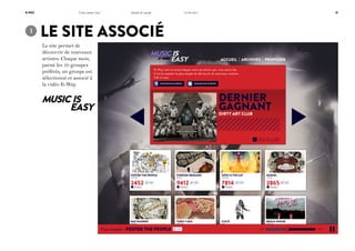 K-Way

1	

“Libre comme l’eau”

Identité & concept

Le site associé
Le site permet de
découvrir de nouveaux
artistes. Chaque mois,
parmi les 10 groupes
préférés, un groupe est
sélectionné et associé à
la vidéo K-Way.

14/06/2011

31

 