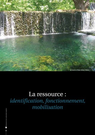 © M. Soulié                                                          Sources d'Anjar Bekaa (Liban).




                                                     La ressource :
                                              identification, fonctionnement,
                                                        mobilisation
Ressources en eau : préservation et gestion




        6
 