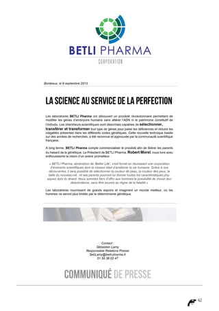 communiqué de presse
                       42
 