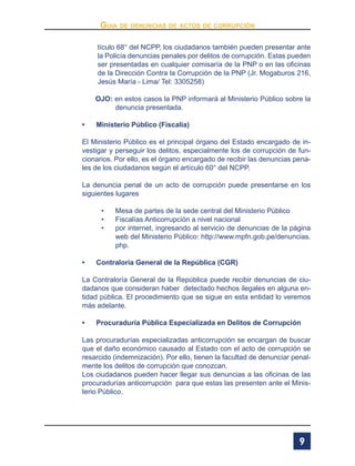 DENUNCIAS DE ACTOS DE CORRUPCION | PDF
