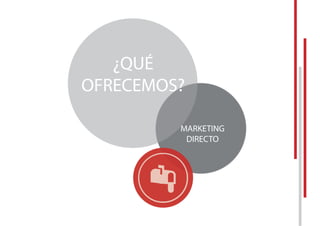 ¿QUÉ
OFRECEMOS?
MARKETING
DIRECTO
 