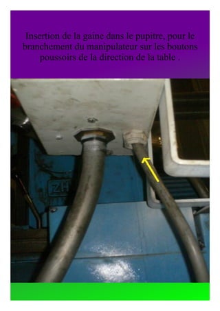 LE THEME DE L’ETUDE  Problématique  Comment améliorer le confort et les conditions de travail de l’opérateur ? Le type de maintenance mis en œuvre sur votre système et pourquoi? Après l’observation du système je me suis rendu compte que l’opérateur était gêné par la table pour atteindre son pupitre et qu’il ralentissait sa cadence de production dû à cette distance . Il m'est donc venu à l’idée une amélioration de poste de travail pour améliorer la condition et la qualitée de travail de cette opérateur . L’ajout d’un manipulateur a porté de main pour les déplacements de la table suivit d’une avance rapide pour accroître la cadence de production. 