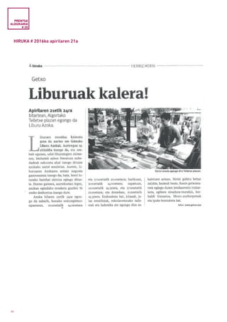 88
HIRUKA # 2016ko apirilaren 21a
PRENTSA
ALDIZKARIA
# 20
 