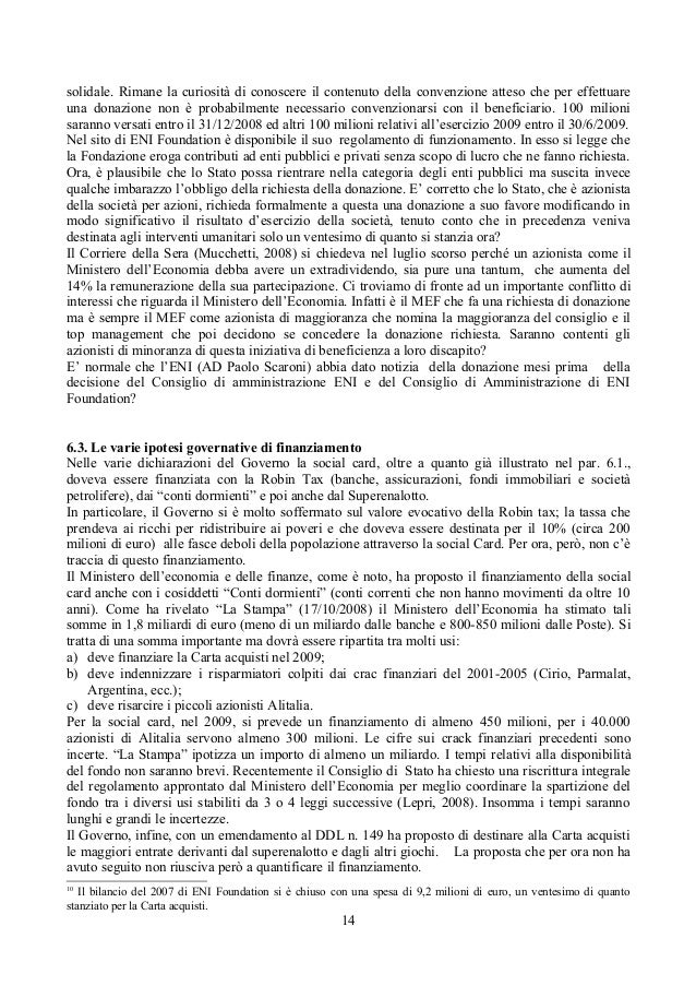 La Social Card O Carta Acquisti