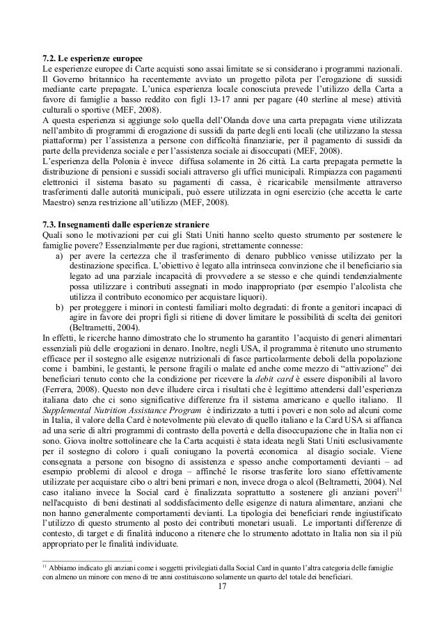 La Social Card O Carta Acquisti