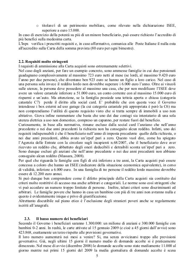 La Social Card O Carta Acquisti