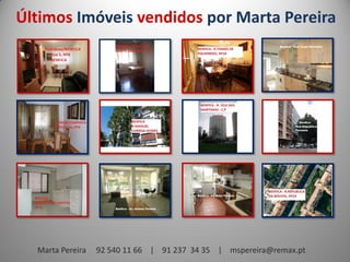 Últimos Imóveis vendidos por Marta Pereira




  Marta Pereira   92 540 11 66 | 91 237 34 35 | mspereira@remax.pt
 