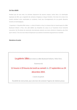 Dossier De Presse Fukushima Mon Amour Paris 15 Autum