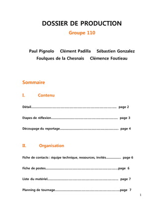 Dossier de production