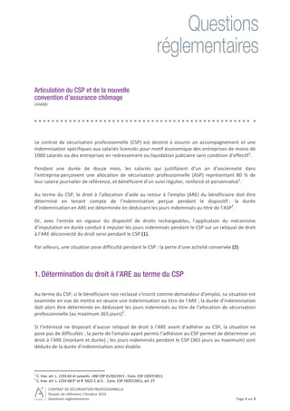 Dossier de référence sur le Contrat de sécurisation professionnelle (CSP)