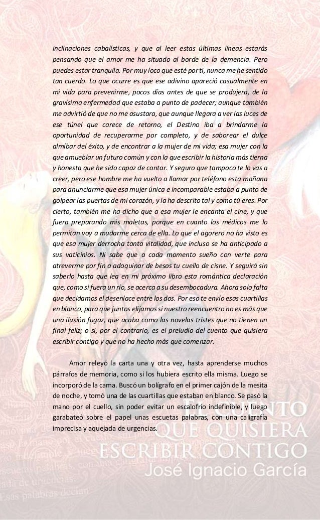 "El cuento que quisiera escribir contigo", José Ignacio García