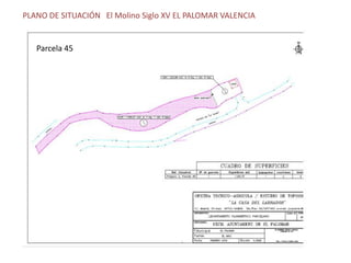 PLANO DE SITUACIÓN El Molino Siglo XV EL PALOMAR VALENCIA


   Parcela 45
 