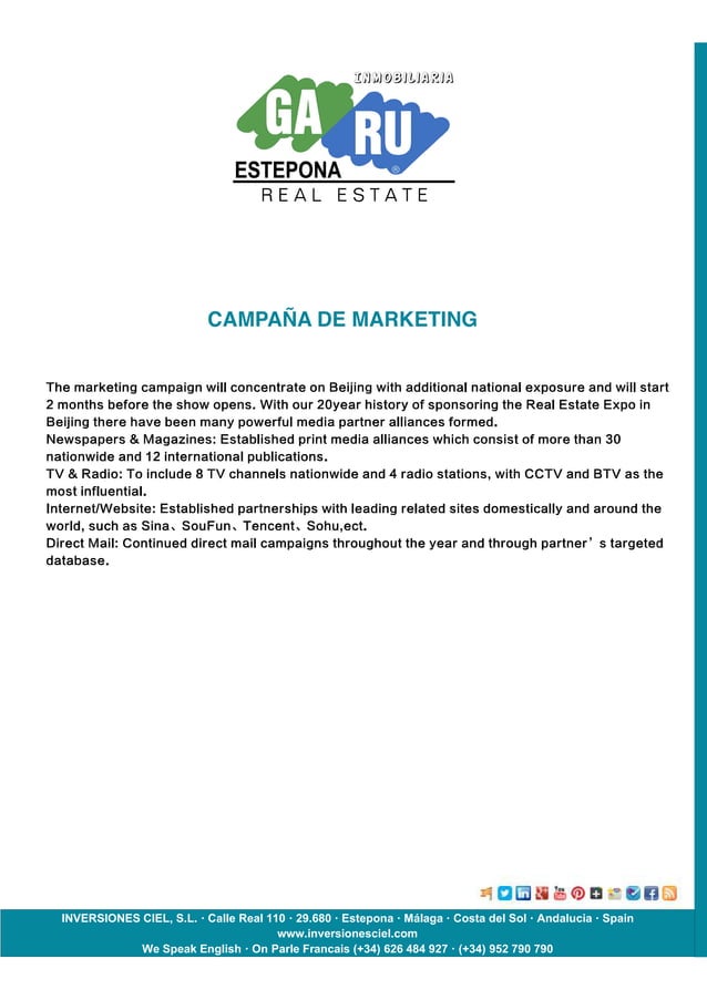 Inmobiliarias en Estepona GARU Real Estate en la Feria Internacional de