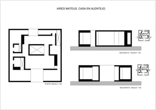 AIRES MATEUS. CASA EN ALENTEJO.
A A'
B'B
PLANTA. ESCALA 1.100
 