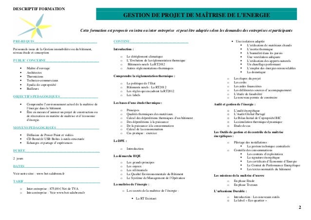 Dossier formation gestion de projet 2013 centre formation