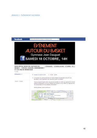 42
ANNEXE 2 : ÉVÉNEMENT FACEBOOK
 