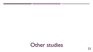 Other studies 21
 