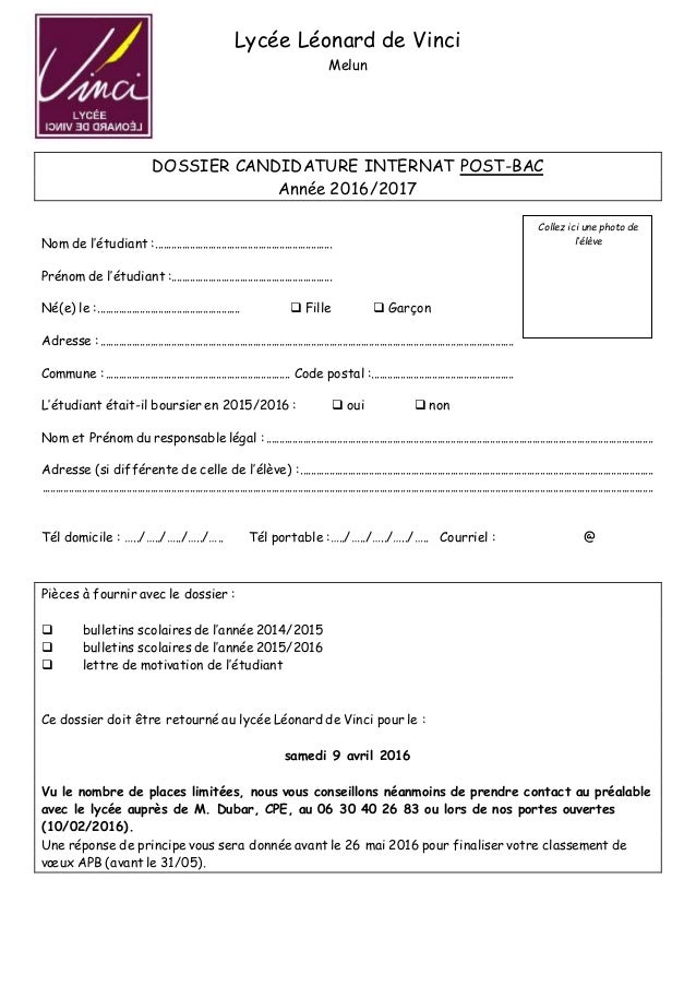 lettre pour quitter l'internat