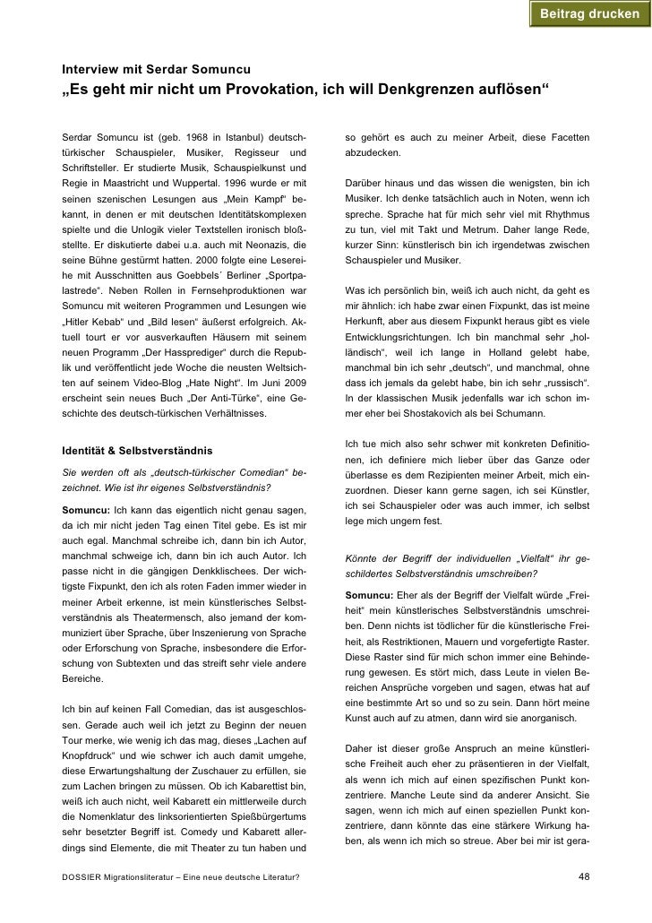 Dossier Migrationsliteratur Eine Neue Deutsche Literatur 