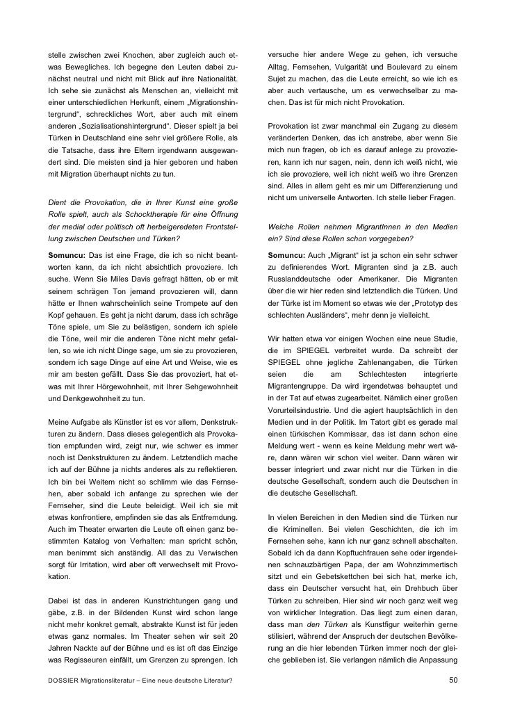 Dossier Migrationsliteratur Eine Neue Deutsche Literatur 